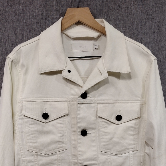 J Brand Noah Denim Jacket Mens M White Retro 90s Y2K Casual Comfy - Picture 3 of 10